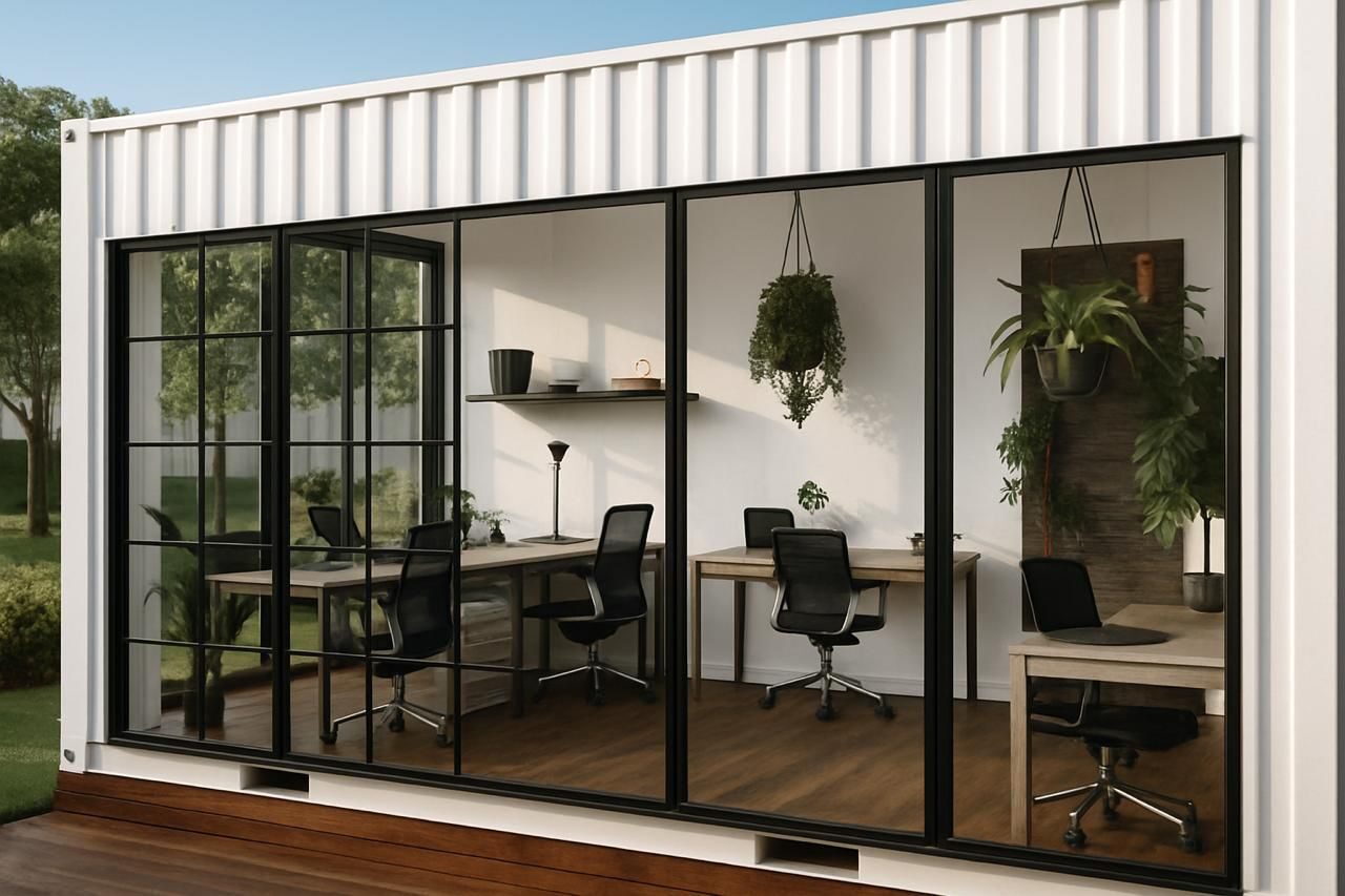 Modular co-working hub with modern finishes